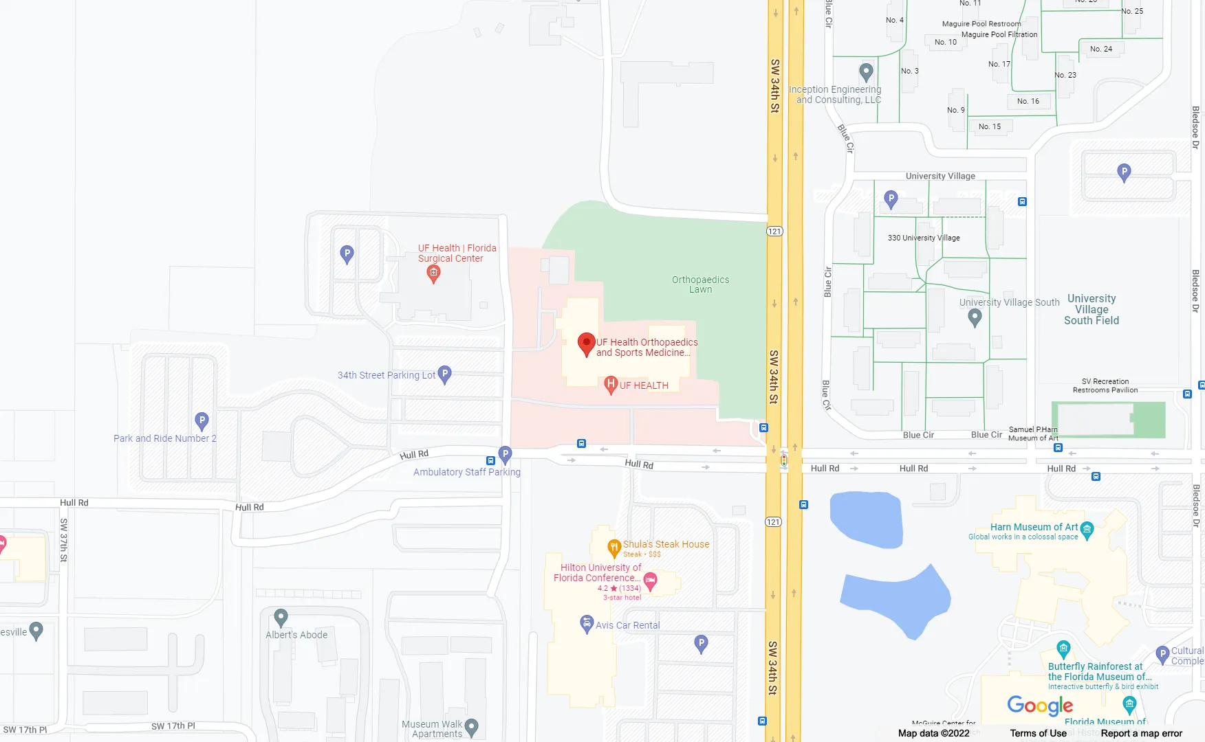 Location Map: UF Sports Performance Center